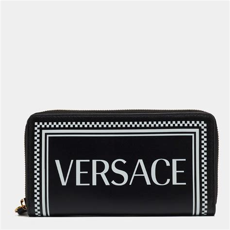 versace collection continental leather wallet|Versace card holder wallet.